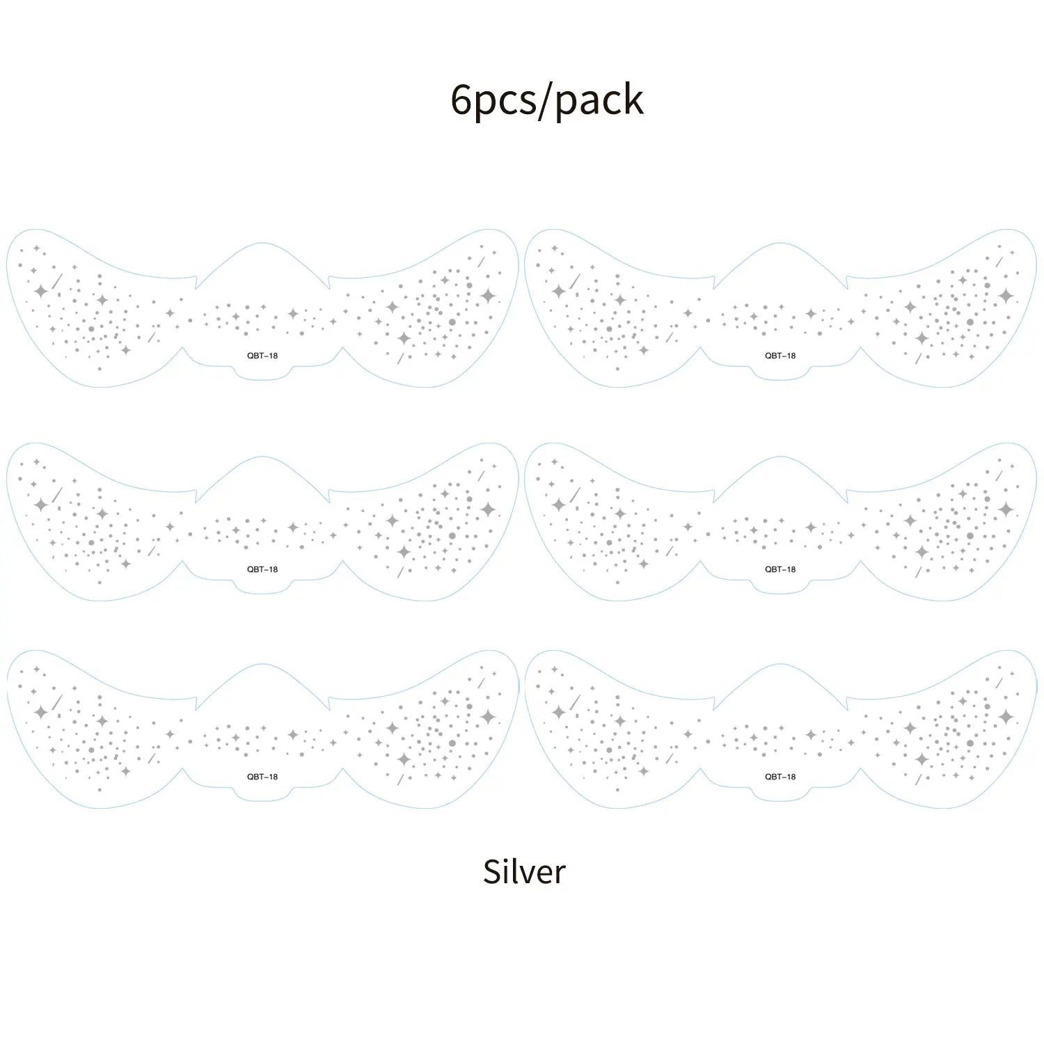 6Pcs Fake Freckle Stickers for Women Waterproof Golden Silver Glitter Temporary Tattoos for Face Makeup Holiday Music Party