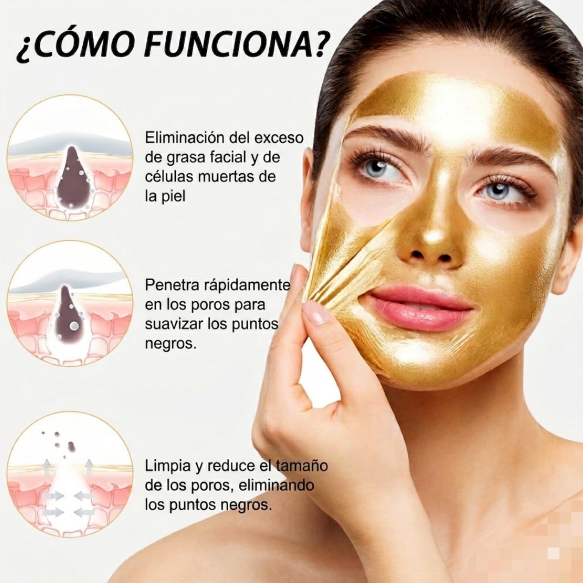 Anti-Aging Gold Peel-Off Facial Mask | Cleans Pores and Removes Blackheads – 2-Pack