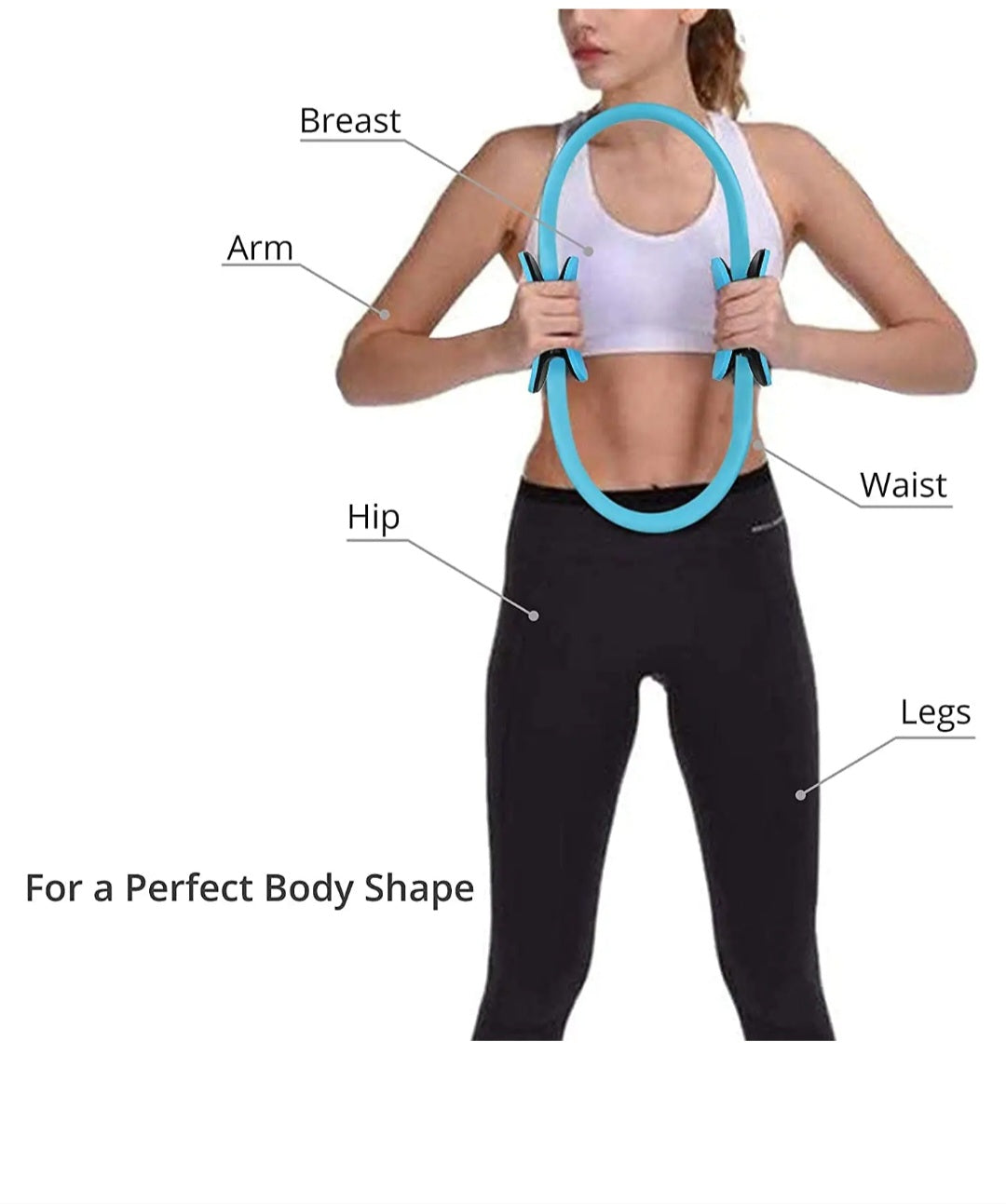 Aro de Pilates para Tonificación de Piernas, Glúteos y Abdomen